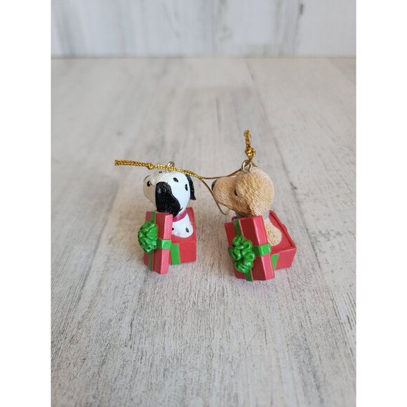 Dog artist Dalmatian golden retriever gift box mini ornament Xmas set - Picture 4 of 7